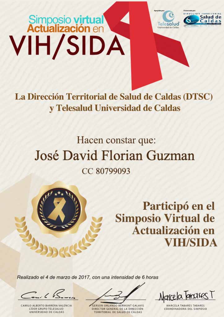 Certificado Actualización en VIH/SIDA